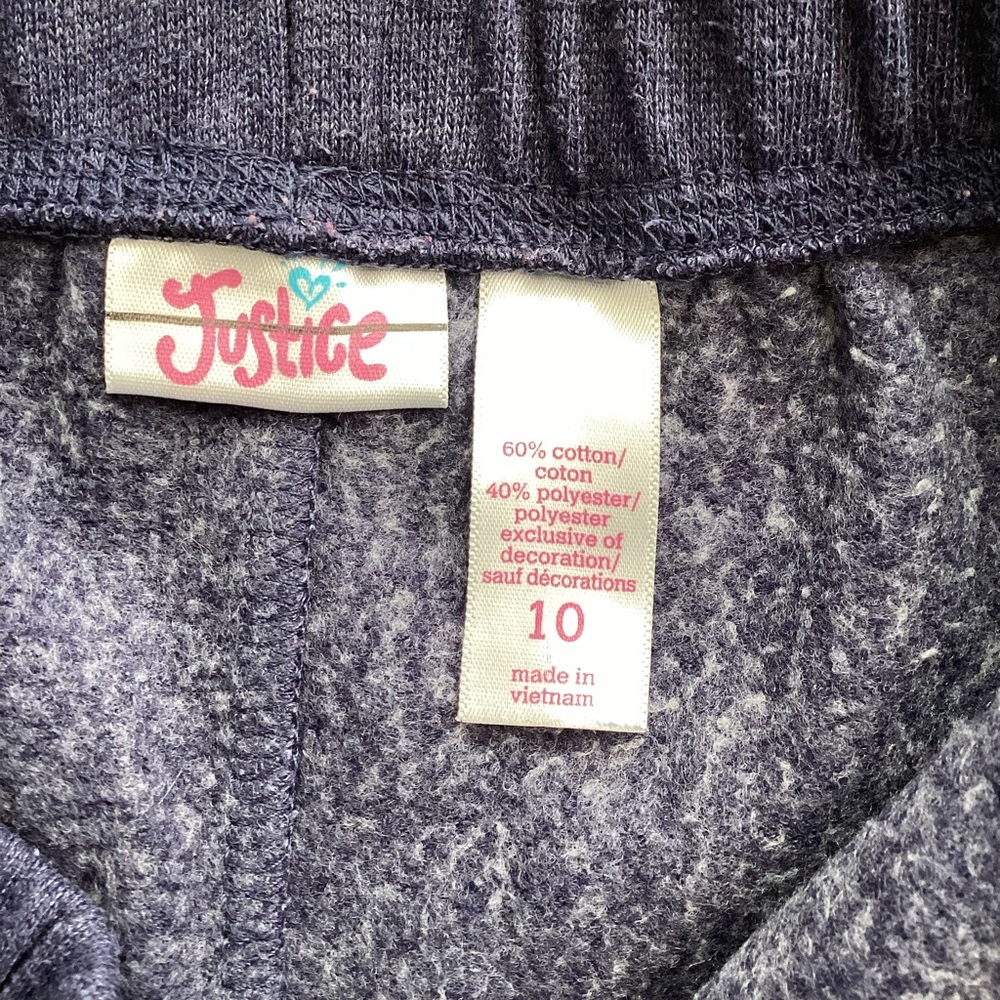 Justice navy blue Love sweatpants | girls 10 | elastic ankle play spring winter - Picture 3 of 8